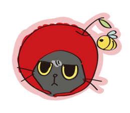 A free black cat  "YORU" sticker #1623671