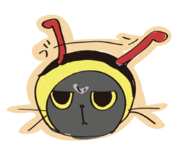 A free black cat  "YORU" sticker #1623672