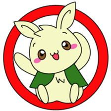 Pretty white rabbit sticker #1624497