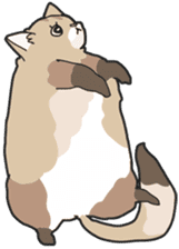 Fluffy Kawaii Cat MIYABI sticker #1625321