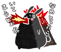 Kansai dialect  Rabbit black and white sticker #1626414