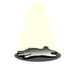 Kansai dialect  Rabbit black and white sticker #1626415