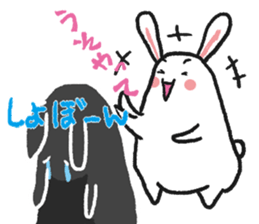 Kansai dialect  Rabbit black and white sticker #1626416