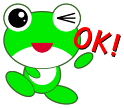 pretty frogs -Green/English ver- sticker #1626594