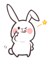 happy life of white bunny sticker #1630675