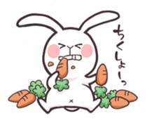 happy life of white bunny sticker #1630687