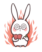 happy life of white bunny sticker #1630688