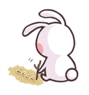 happy life of white bunny sticker #1630689