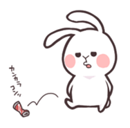 happy life of white bunny sticker #1630692