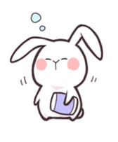 happy life of white bunny sticker #1630694