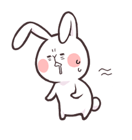 happy life of white bunny sticker #1630703