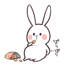happy life of white bunny sticker #1630705