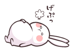 happy life of white bunny sticker #1630706