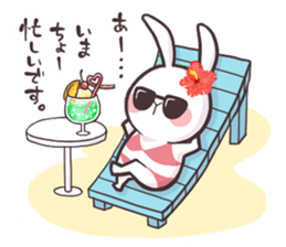 happy life of white bunny sticker #1630708