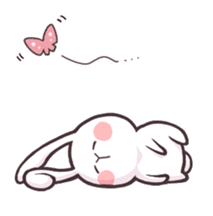 happy life of white bunny sticker #1630709