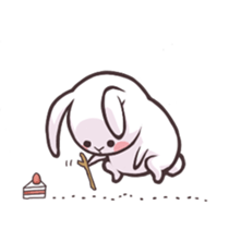 happy life of white bunny sticker #1630710