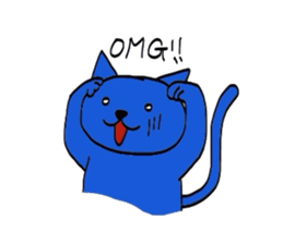 A blue cat sticker #1631039