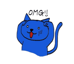 A blue cat sticker #1631039