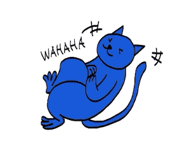 A blue cat sticker #1631049