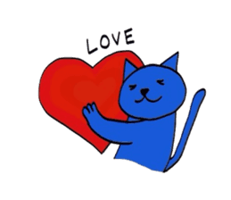 A blue cat sticker #1631068