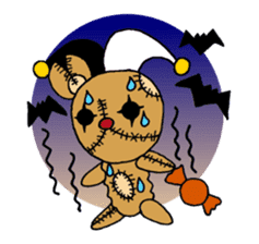Zombie Teddy Bears on Halloween sticker #1631125