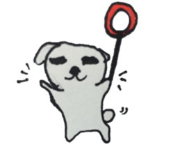 The white dog "Chaku" sticker #1631723