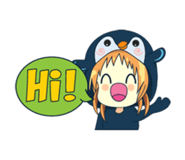 Aya, the sweet girl who loves penguin sticker #1634690