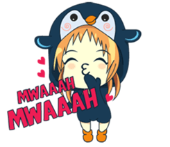 Aya, the sweet girl who loves penguin sticker #1634698