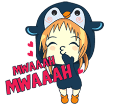 Aya, the sweet girl who loves penguin sticker #1634698