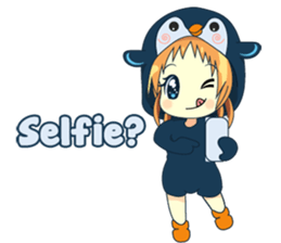 Aya, the sweet girl who loves penguin sticker #1634723