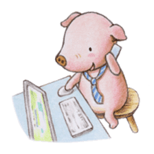 wage slave pig sticker #1636085