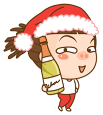 Dreadlock Pigirl Christmas sticker #1637332