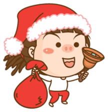 Dreadlock Pigirl Christmas sticker #1637337