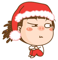 Dreadlock Pigirl Christmas sticker #1637338