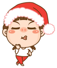 Dreadlock Pigirl Christmas sticker #1637339