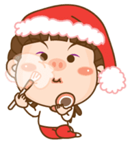Dreadlock Pigirl Christmas sticker #1637341