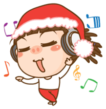 Dreadlock Pigirl Christmas sticker #1637342