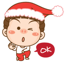 Dreadlock Pigirl Christmas sticker #1637348