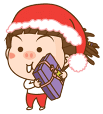 Dreadlock Pigirl Christmas sticker #1637353