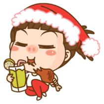 Dreadlock Pigirl Christmas sticker #1637356
