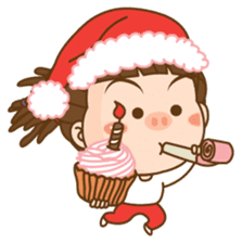 Dreadlock Pigirl Christmas sticker #1637358