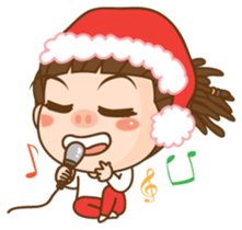 Dreadlock Pigirl Christmas sticker #1637362