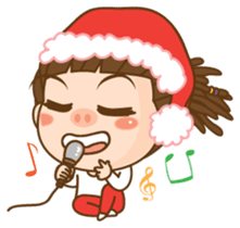 Dreadlock Pigirl Christmas sticker #1637362