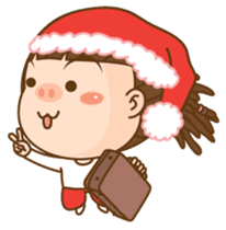 Dreadlock Pigirl Christmas sticker #1637364
