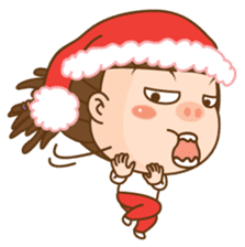 Dreadlock Pigirl Christmas sticker #1637367