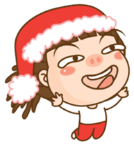 Dreadlock Pigirl Christmas sticker #1637368