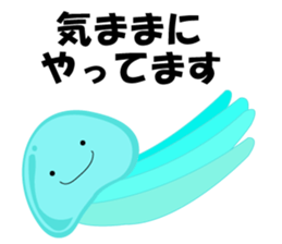 Pretty character's sticker with greeting sticker #1638196