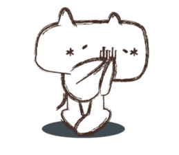 The emoticon cat feels lonely sticker #1638558