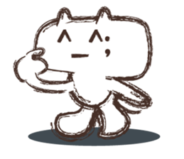 The emoticon cat feels lonely sticker #1638571