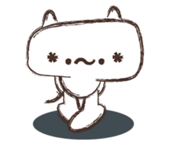The emoticon cat feels lonely sticker #1638576